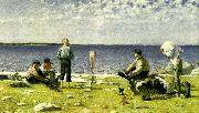 Eugene Jansson badande pojkar painting